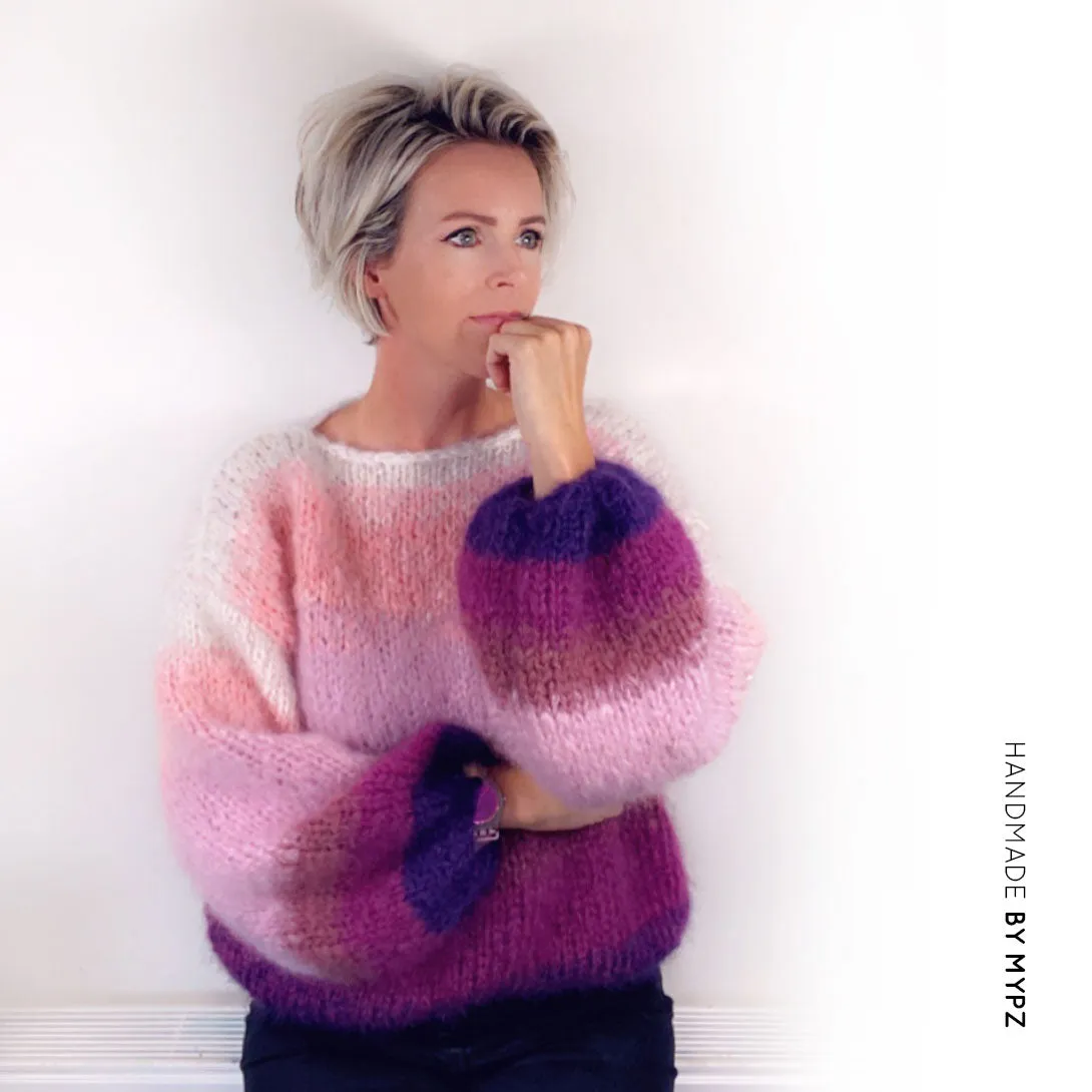 Knit pattern – MYPZ striped mohair pullover Jolie No9 for beginners (ENG-NL)