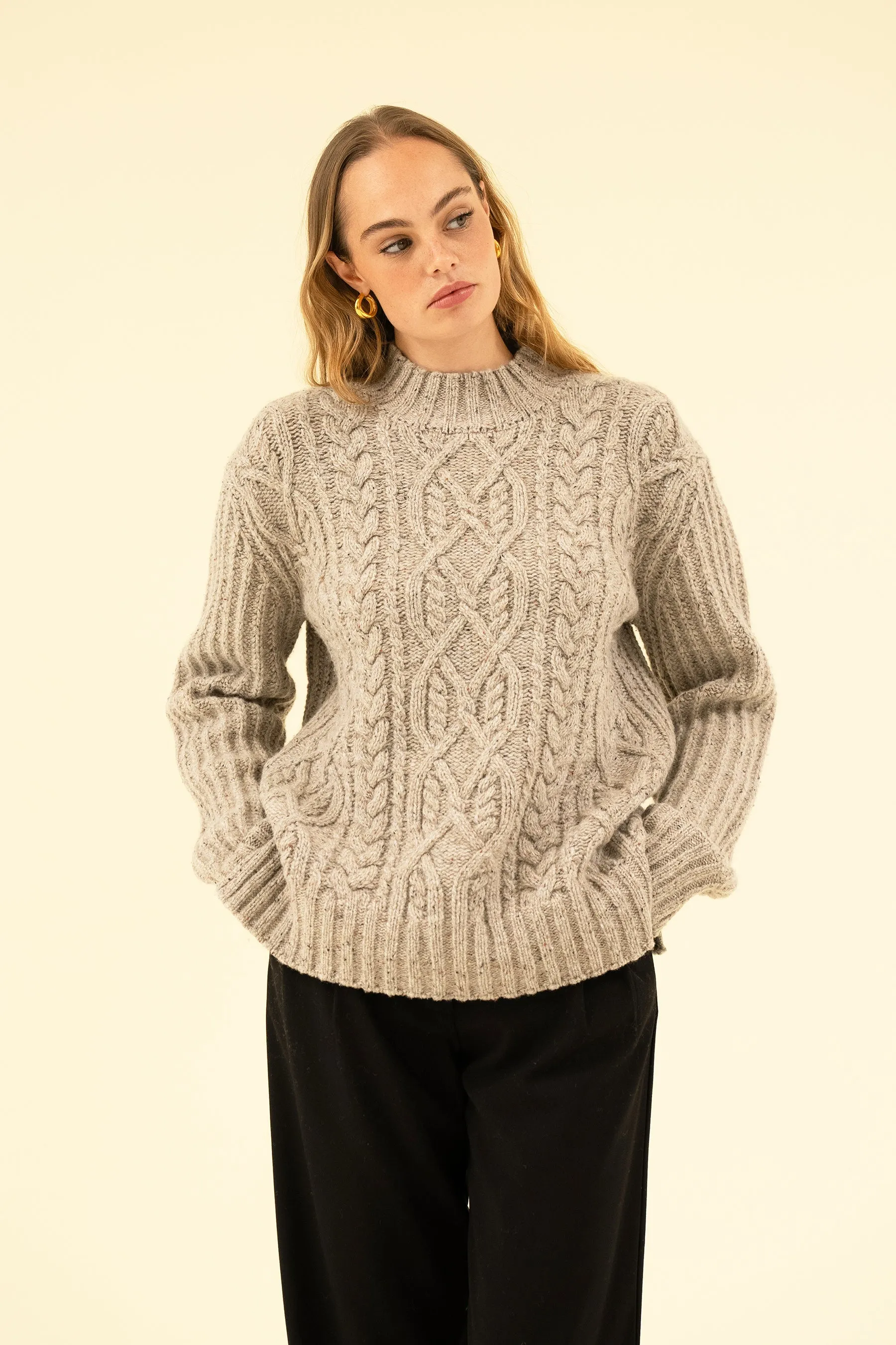 LUNA KNIT - FLAX MARL