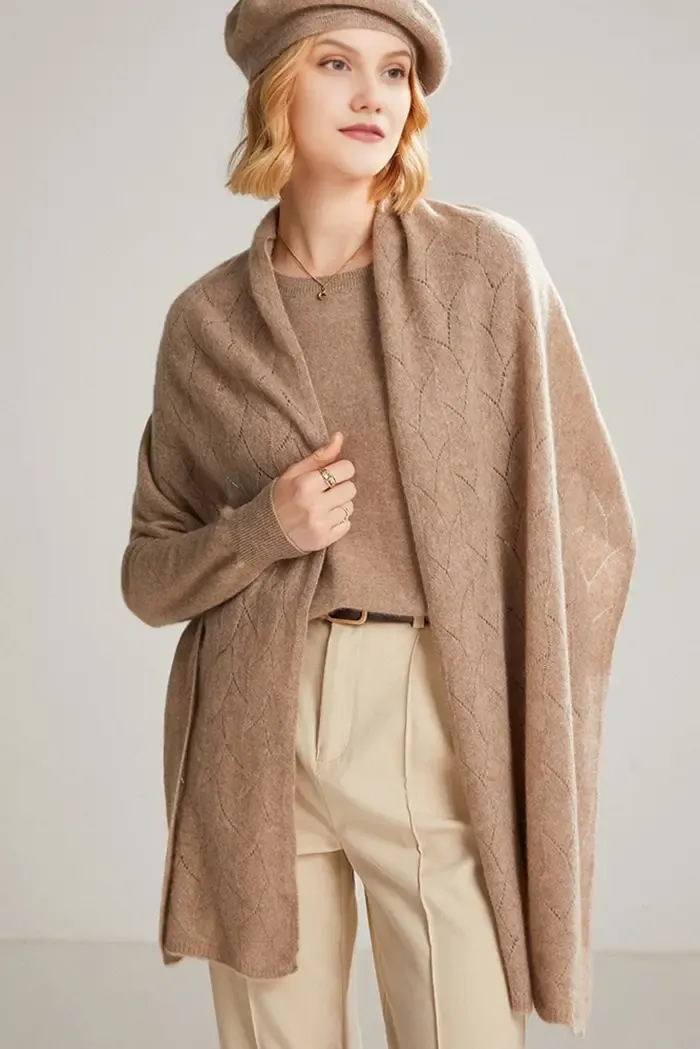 Luxurious 100 Cashmere Knit Wrap Shawl
