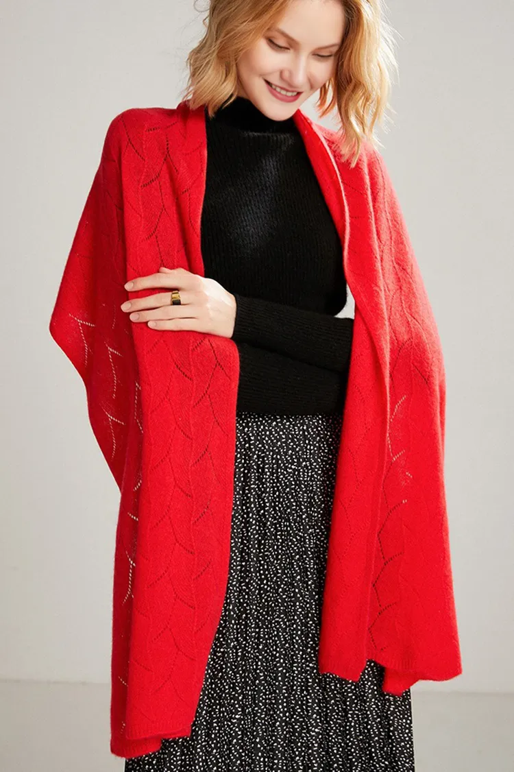 Luxurious 100 Cashmere Knit Wrap Shawl