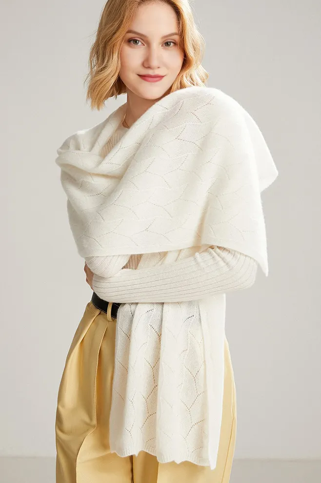 Luxurious 100 Cashmere Knit Wrap Shawl
