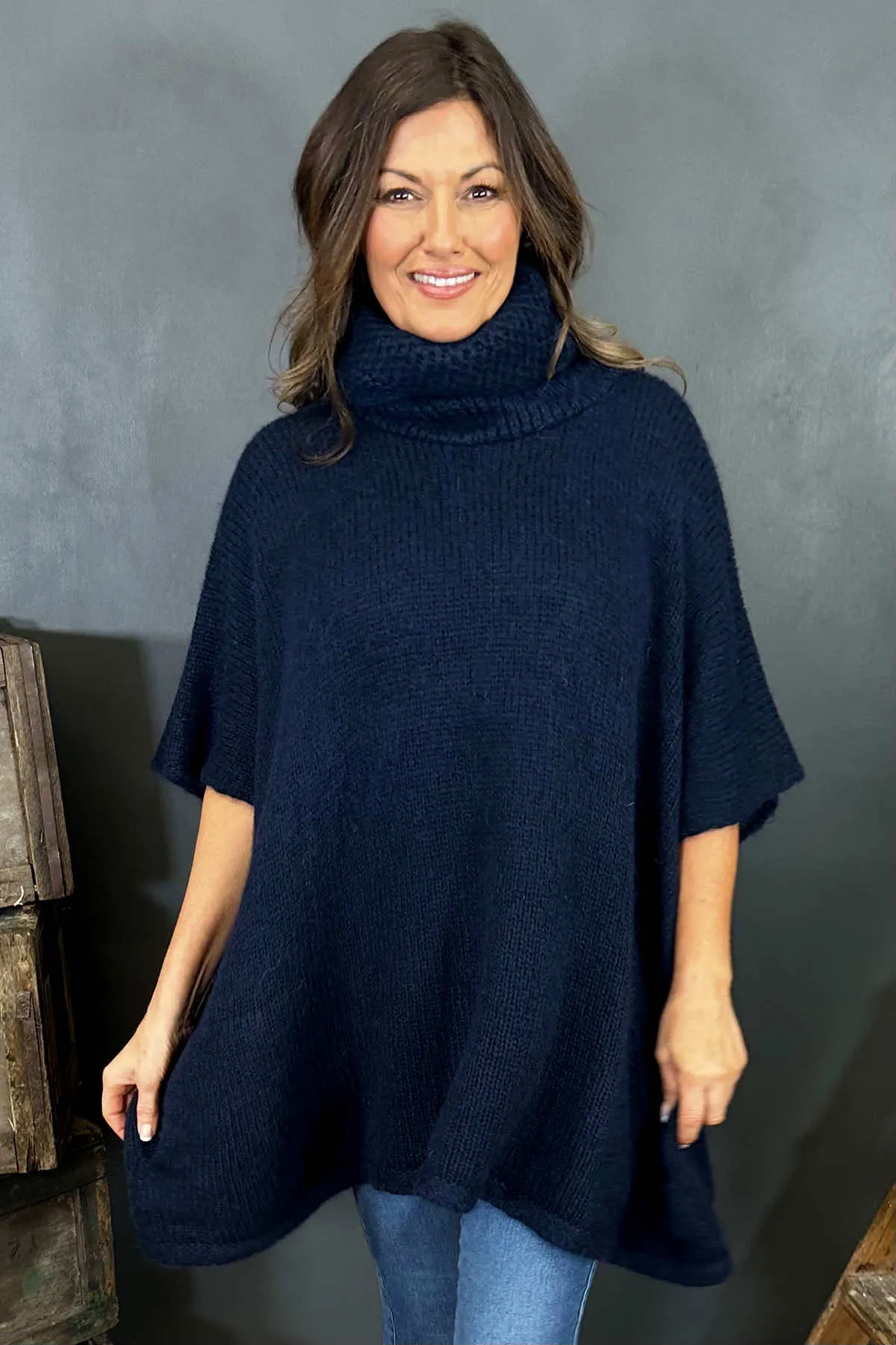 Norah Polo Neck Knitted Jumper Navy